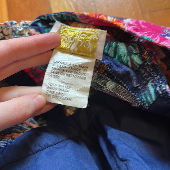 Vintage tropical floral fit n flare midi dress with padded shoulders - Picture 7 of 13